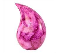 Nagina International Urne funéraire en aluminium ciselé en forme de larme pour adultes et animaux de compagnie | Rangement en métal avec couvercle (galaxie rose roseate)