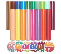 Nagoyuki Lot de 18 disques en vinyle pour transfert de chaleur 3D Puff HTV - Transfert thermique en vinyle - Pour t-shirts - Compatible avec le bricolage