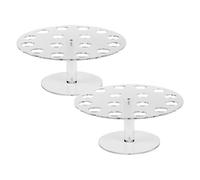 Nagoyuki Lot de 2 supports pour cônes de glace, support d'affichage de cônes de crème glacée acrylique 16 trous, étagère d'affichage de sushi pour rouleaux manuels de gaufres transparentes