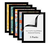 Nagoyuki Lot de 5 cadres magnétiques auto-adhésifs pour publicités, documents, photos, affiches, avis, 30 x 40 cm, noir