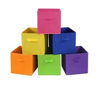 Nagoyuki Lot de 6 cubes de rangement pliables colorés pour salle de classe, jouets et jouets pour salle de jeux, chambre d'enfant (27,9 cm (coloré foncé)