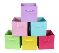 Nagoyuki Lot de 6 cubes de rangement pliables colorés pour salle de classe, jouets et jouets pour salle de jeux, chambre d'enfant (27,9 cm, coloré)