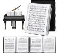Nagpew Classeur de partitions de musique, 4 pages extensibles pour classeur de musique, 60 feuilles de papier de 21,6 x 27,9 cm, organiseur de choeur A4 pour piano, claviers, musiciens d'orchestre