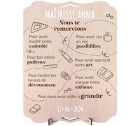 nagu® Cadeaux Personnalisés Enseignants Femme ou Homme. Carte Bois 30x22 cm. Idées Cadeau Maîtresse Maternelle. Lettres & Chiffres Inclus. Cadre Photo Personnalisé