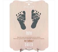 nagu® Cadre Empreintes Bébé Nouveau-né. Cadeau en Bois 30x22 cm Espace pour Empreinte de Pied et Main du Bébé ou de toute la Famille et Photo. Comprend Support et Kit de Lettres pour Noms