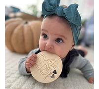 nagu® Cercles en bois pour les étapes clés de bébé. 12 disques. Un cadeau souvenir idéal pour les jeunes mamans, pour photographier leur fils chaque mois.