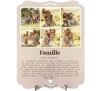 nagu® Famille. Cadeaux pour les proches. Tableau personnalisé avec photo pour homme ou femme. Carte cadeau en bois 30 x 22 cm, pour cadeaux personnalisés. Lettres et chiffres adhésifs inclus