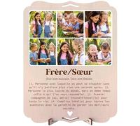 nagu® Frère Sœur. Cadeaux pour frères et sœurs pour mariage. Tableau personnalisé avec photo pour homme et femme. Carte cadeau en bois, 30 x 22 cm, pour cadeaux personnalisés. Lettres inclus