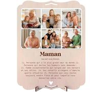 nagu® Maman. Cadeau d’anniversaire pour maman. Tableau personnalisé avec photo pour la Fête des Mères. Carte cadeau en bois 30 x 22 cm, pour cadeaux personnalisés. Lettres et chiffres adhésifs inclus