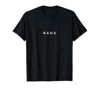 Naha Beach/Japan Coastal Holiday Design Moderne Polices T-Shirt Graphique avec Valeur