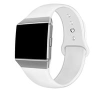 Nahai Compatible Fitbit Ionic Bandes, souple en silicone de remplacement accessoire de sangle respirant Bracelets pour Fitbit Ionic Smart Watch, grande Petite, blanc, Large(6.1''-8.9'')