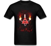 NaHaia Gravity Falls Bill Cipher Playing with Fire T Shirt for Men T-Shirt Black S