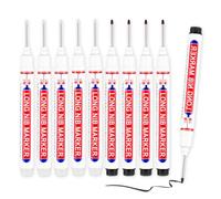 NAHGDU 10 Marqueurs Longs 5 Noirs 5 Blancs Imperméables Pour Trous Profonds Bois Plastique Métal