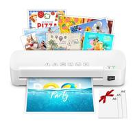 NAHKZNY Plastifieuse A4 Machine à Plastifier Thermique avec 15 Pochettes de Plastification 70-100 Microns pour A4 A5 A6 Photo Document Bureau École Maison Restaurant