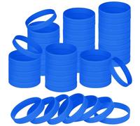NAHRMY 120 Pièces Bracelets en Silicone pour Garçons Filles, 7 inch Bleu Bracelets en Caoutchouc Élastique de Sport pour Enseignants étudiants Décoration Fête
