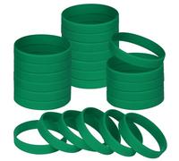 NAHRMY 24 Pièces Bracelets en Silicone pour Garçons Filles, 7 inch Vert Bracelets en Caoutchouc Élastiques pour le Sport Fitness Décoration Fête Cadeaux