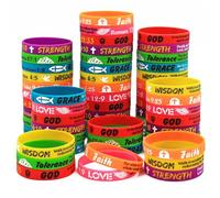 NAHRMY Bracelets en Silicone de l'Écriture Chrétienne, Bibliques Bracelets en Caoutchouc Inspirant Motivation Bracelet pour Hommes Femmes Adolescents de Fête Faveurs Église Cadeaux(49 PCS Lumineux)