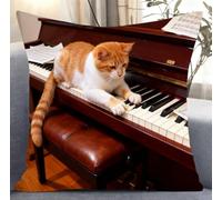 NAHUIGOOD Coussin Point De Croix Taie D'Oreiller,Piano, Chat 45X45Cm Adultes Enfants Débutants Avancé Taie D’Oreiller Housse De Coussin Tapis Diy Broderie Kits Ensemble Fait À La Main Artisanat