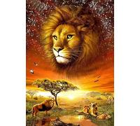 NAHUIGOOD Diy Kit Broderie Point De Croix,Lion 11Ct40X50Cm Kit Canevas Complet Avec Fils Canevas Kit Complet Moderne Loisirs Créatifs Adultes