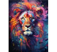 NAHUIGOOD Diy Kit Broderie Point De Croix, Lion 40x50cm, Kit Canevas Complet Avec Fils, Moderne, Loisirs Créatifs Adultes