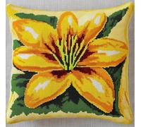 NAHUIGOOD Diy Kit Broderie Point De Croix,Lis 45X45Cm Point De Croix De Taie D'Oreiller 11Ct Cross Stitch Embroidery Starter,De Couture À La Main Pour Adultes