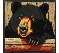 NAHUIGOOD Diy Kit Broderie Point De Croix,Ours Noir 45X45Cm Kit De Coussin Au Point De Croix Pour Une Décoration Créative De La Maison Kit De Couture,