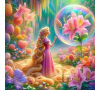 NAHUIGOOD Kit Broderie Point De Croix Pour Débutant Jardin De Princesse 11Ct40X50Cm Canevas Kit Complet Adulte Canevas Broderie Point De Croix Kit Point De Croix Compté