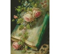 NAHUIGOOD Kit Broderie Point De Croix Pour Débutant Livre Et Fleurs 11Ct40X50Cm Canevas Kit Complet Adulte Canevas Broderie Point De Croix Kit Point De Croix Compté