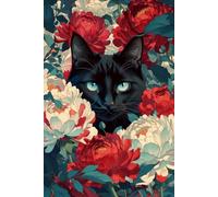 NAHUIGOOD Kit Broderie Point De Croix Pour DébutantChat dans une mer de fleurs 11CT40x50cm,Adulte Pour Débutant Canevas Kit Complet Canevas Broderie Point De Croix Point De Croix Compté