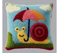 NAHUIGOOD Kit Point Noué Coussin, Crochet De Verrouillage Kits De Coussins Avec Crochet, Tapis Point Noué À Faire, Coussin Au Point Noué Parapluie, Escargot 43X43Cm