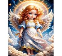 NAHUIGOOD Kits De Broderie Estampillés Pour Adultes, Décoration Murale Fille Ange 11Ct40X50Cm Kit Complet Adulte Debutant Compté Pré Imprimé