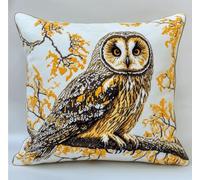 NAHUIGOOD Kits De Coussin Au Point De Croix Pour Les Hibou 45X45Cm Point De Croix De Taie D'Oreiller 11Ct Cross Stitch Embroidery Starter,De Couture À La Main Pour Adultes