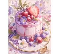 NAHUIGOOD point de croix kit complet,Desserts et gâteaux 11CT40x50cm,canevas debutant broderie imprimé kits de broderie estampillés pour adultes décoration murale