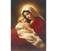 NAHUIGOOD point de croix kit complet,Le Saint Enfant et la Vierge Marie 11CT40x50cm,canevas debutant broderie imprimé kits de broderie estampillés pour adultes décoration murale