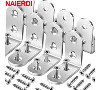 NAIERDI 10 pièces supports d'angle d'angle de 90 degrés fixation d'angle en acier inoxydable supports muraux cintre pour étagères, Table, chaise 25x25x16mm 02