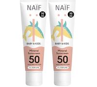 Naïf - Crème solaire minérale - pour bébé et enfant - 0% de parfum - SPF 50 - Protection UVA et UVB - Résistant à l'eau - Testé dermatologiquement - Sans microplastiques - 30 ml (Lot de 2)
