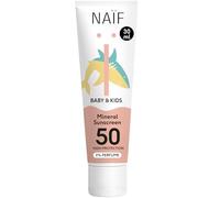 Naïf - Crème solaire minérale - pour bébé et enfant - 0% de parfum - SPF 50 - Protection UVA et UVB - Résistant à l'eau - Testé dermatologiquement - Sans microplastiques - 30 ml