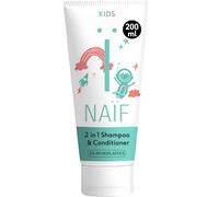Naïf Shampoing et Après-Shampooing 2 en 1 - Sans parfum - Sans SLES, microplastiques ni silicones - Testé dermatologiquement - 200 ml