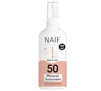 Naïf - Spray solaire minéral - Bébé et enfant - SPF 50 - Parfum doux - Sans octocrylène - Protection UVA et UVB - Résistant à l'eau - Testé dermatologiquement - Sans microplastique - 100 ml