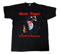 NAIFEN Grave Digger Heavy Metal Breakdown 1984 Album Cover Unisex 100% Cotton Short-Sleeve T-Shirts Black S
