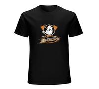NAIFEN Mighty Ducks Anaheim Logo Hockey League Men's Short-Sleeve T-Shirt Black XL