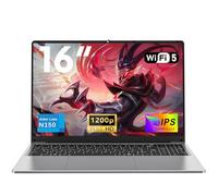 NAIKLULU 16 Pouces Ordinateur Portable 2025, N150 Processor(1,2 à 3,6GHz) RAM 16GB SSD 1TB Pc Portable Notebook 2025, 6000Mah/Clavier Complet Rétroéclairé/Webcam/Touchpad