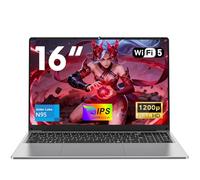 NAIKLULU 16 Pouces Ordinateur Portable Laptop N95 Processor(1,0 à 3,4GHz), RAM 16GB SSD 512GB Pc Portable Notebook Computer 2025, 6000Mah/Clavier Complet Rétroéclairé/Webcam/Touchpad