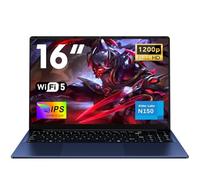 NAIKLULU 16 Pouces Pc Portable N150 Processor (1,2 à 3,6GHz), RAM 16GB SSD 1TB Laptop 2026, Ordinateur Portable Notebook, 1920X1200P/6000Mah/Clavier Complet Rétroéclairé/Webcam/Touchpad