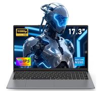 NAIKLULU 17.3 Pouces Ordinateur Pc Portable, N150 Processor(1,2 à 3,6GHz) RAM 16GB SSD 1TB 13th Gen Twin Lake 2025 Laptop, Notebook à Clavier Rétroéclairé/Webcam/Carte TF/Type-C/Touchpad/6000Mah