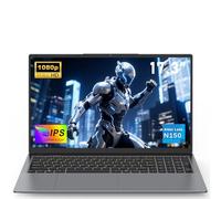 NAIKLULU 17,3 pouces Ordinateur portable Processeur N150 (1,2 à 3,6 GHz), RAM 16 Go SSD 1 To PC Portable Laptop 2025 Notebook, 1920x1080P/Clavier complet rétroéclairé/Webcam/Touchpad/6000 mAh