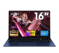 NAIKLULU Ordinateur Portable, 16 Pouces N150 Processor(1,2 à 3,6GHz) Laptop, RAM 16GB SSD 1TB Pc Portable Computer, 1920X1200P/6000Mah/Clavier Complet Rétroéclairé/Webcam/Touchpad