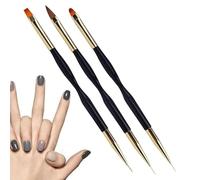 Nail ärt Brushes - 3 Pieces Duäl End Acrylic Nails Design Brushes | Nail ärt Liner Brush And Nails Dotting Pen | 3 Piece UV Gel NailBrush Set For Gel Połish Manicure, Professional Salon Use