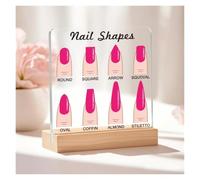 Nail Affichage Graphique Tableau d'affichage des formes d'ongles | Tableau d'exposition d'œuvres d'art d'ongles en acrylique Transparent, accessoire de bureau for Nail Art(Size1)
