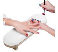 Nail Arm Rest - Non Slip Waterproof Stable Base With PU Cover | Wooden Hand Support Pillow Soft Leather | Manicure Salon Home Practice Station Room Client Beginners Tech Tools